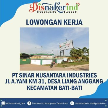 PT Sinar Nusantara Industries – Supervisor Produksi dan Supervisor K3L