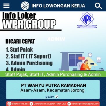 PT Wahyu Putra Ramadhan – Staff Pajak, Admin Purchasing, Admin dan IT Support