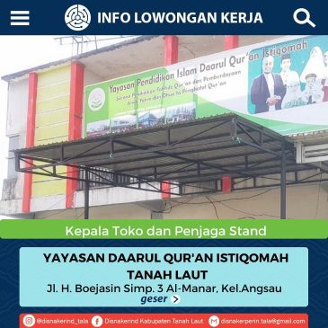 Yayasan Darul Qur’an Istiqomah – Kepala Toko dan Penjaga Stand