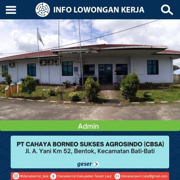 PT Cahaya Borneo Sukses Agrosindo (CBSA) – Admin