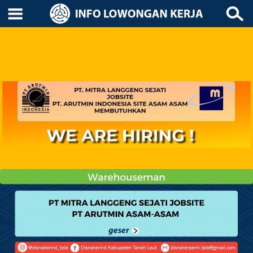 PT Mitra Langgeng Sejati Jobsite – Warehouseman