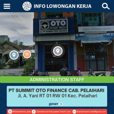 PT Summi Otto Finance Cba. Pelaihari – Adiministrasi Staff
