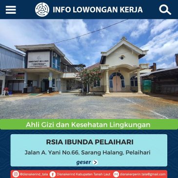 RSIA Ibunda Pelaihari -Ahli Gizi dan Kesehatan Lingkungan