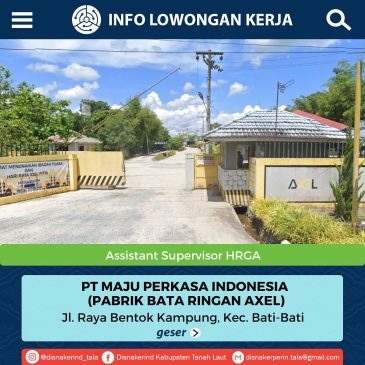 PT Maju Perkasa Indonesia (Pabrik Bata Ringan Axel) – Staff Quality Control
