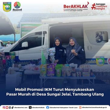 Mobil Promosi IKM Turut Menyukseskan Pasar Murah di Desa Sungai Jelai, Tambang Ulang