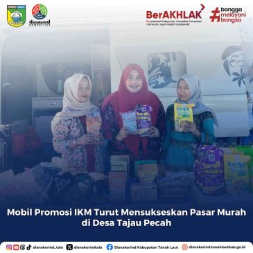 Mobil Promosi IKM Turut Menyukseskan Pasar Murah di Desa Tajau Pecah, Batu Ampar